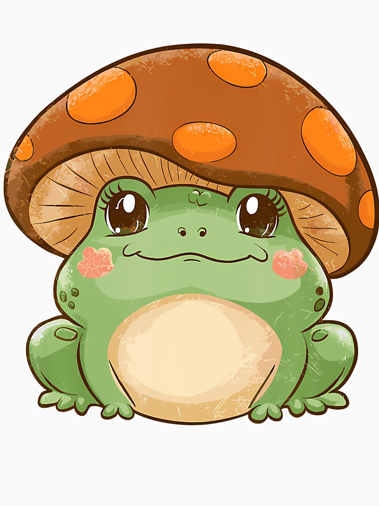 Kawaii Mushroom Frog Cottagecore Aesthetic Cute Nature Lover by MavisJoseph