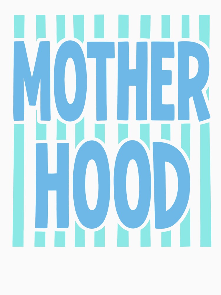 Motherhood Retro Blue Stripe Typography Design by margamPagenberg