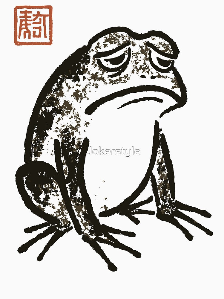 Cute Cottagecore Frog Crying Funny Japanese Aesthetic Design by Jokerstyle