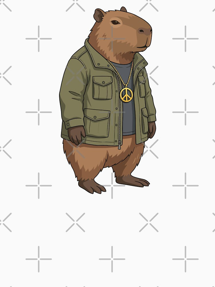 Chill Capybara Peace Sign Swagger by SweetLog