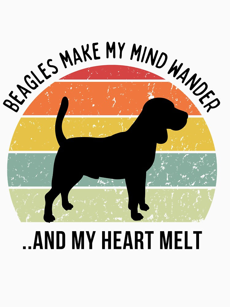 Cute Retro Sunset Beagle lover design - black text by 29Bumblebee