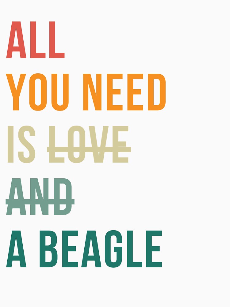 Retro all you need is love and a Beagle dog breed design by 29Bumblebee