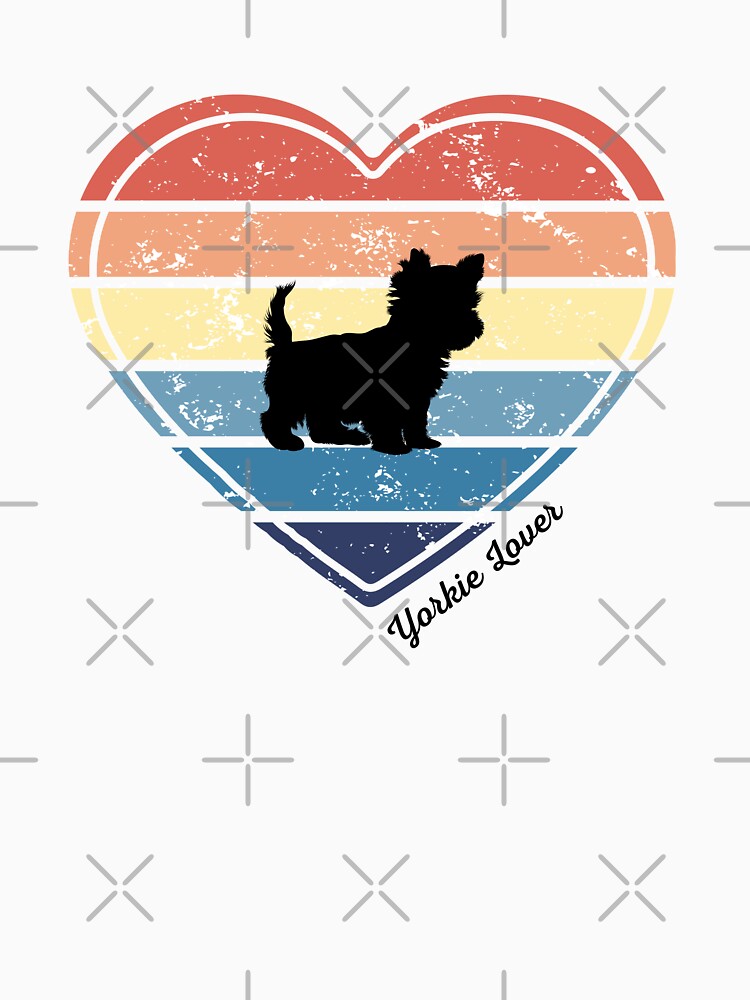 Yorkie Lover Retro Sunset Heart by Print-A-Joke
