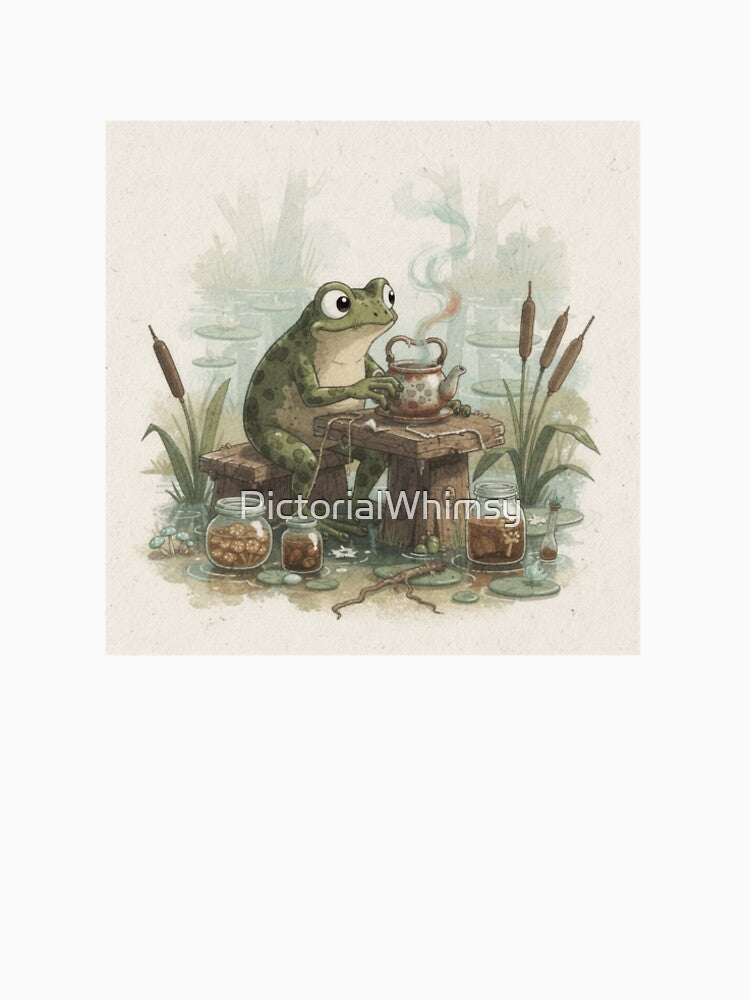 Frog Brewing Questionable Swamp Tea Funny Art by PictorialWhimsy