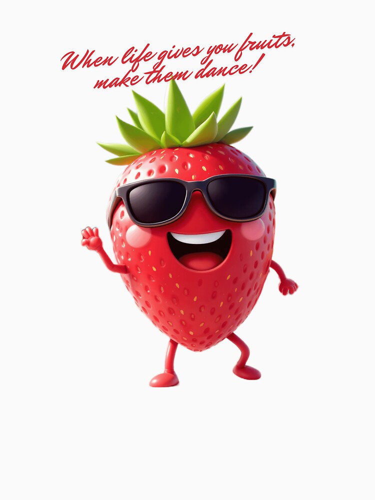 Dancing Kawaii Fruits - Strawberry Musicians Vibes Fun Colorful by KountaDjo