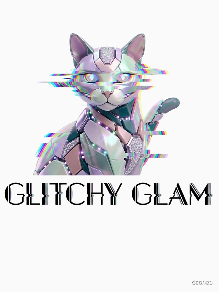Pastel Goth Robot Cats Glitchy Glam by dcohea