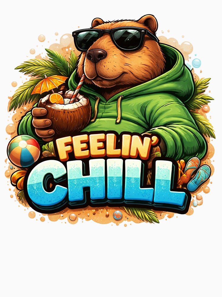 Feelin` Chill Capybara – Relaxed Summer Vibe Animal Design by ElsterCreative