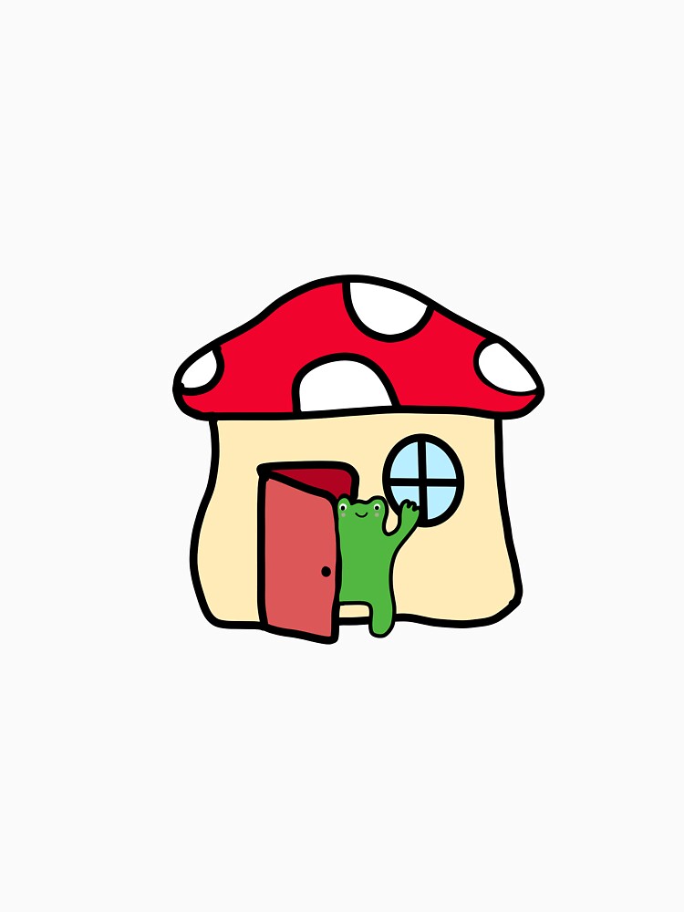 frog in a mushroom house by jcoopx