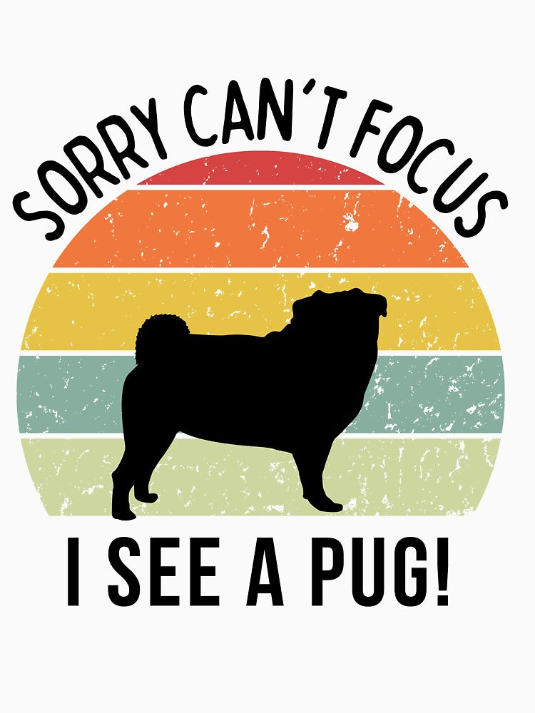 Cute Retro Sunset Pug lover design - black text by 29Bumblebee
