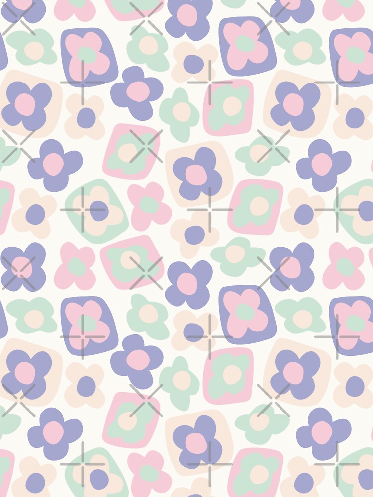 BOHO BOXY MODERN FLOWER PATTERN KIDS PASTELS by blomastudios