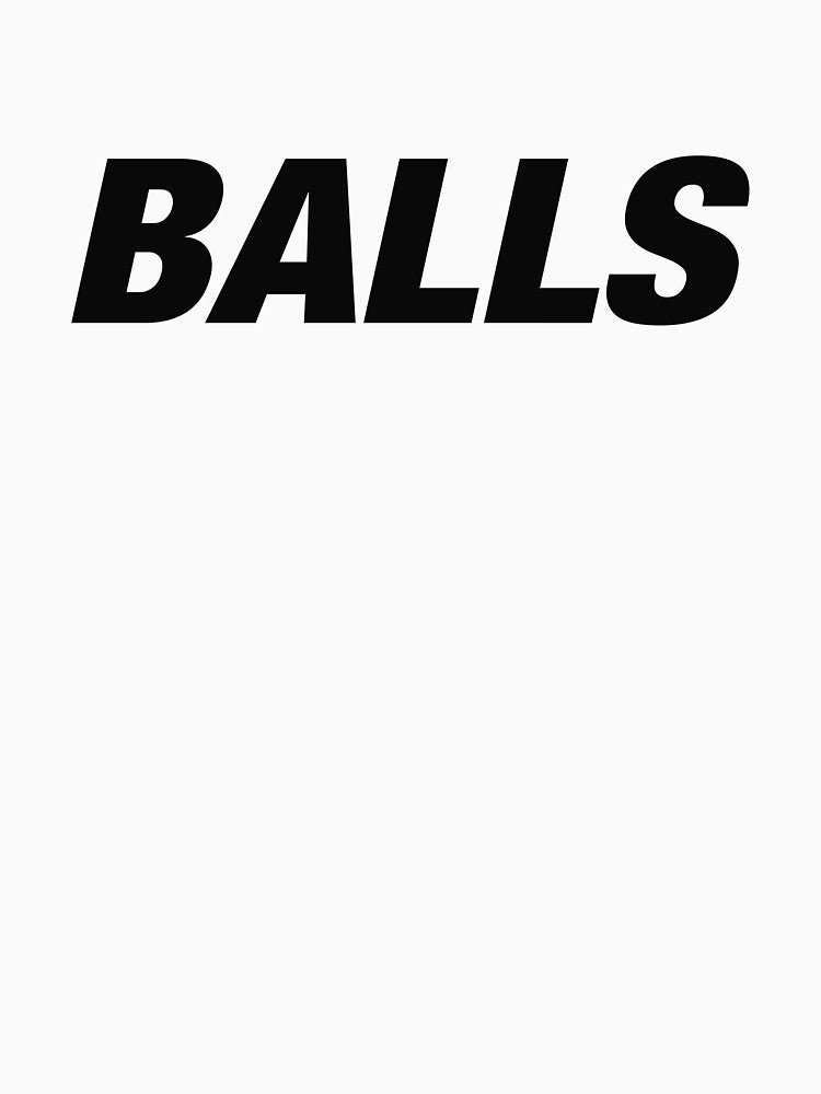 BALLS Typography Poster – Modern Minimal Humor by davewave008