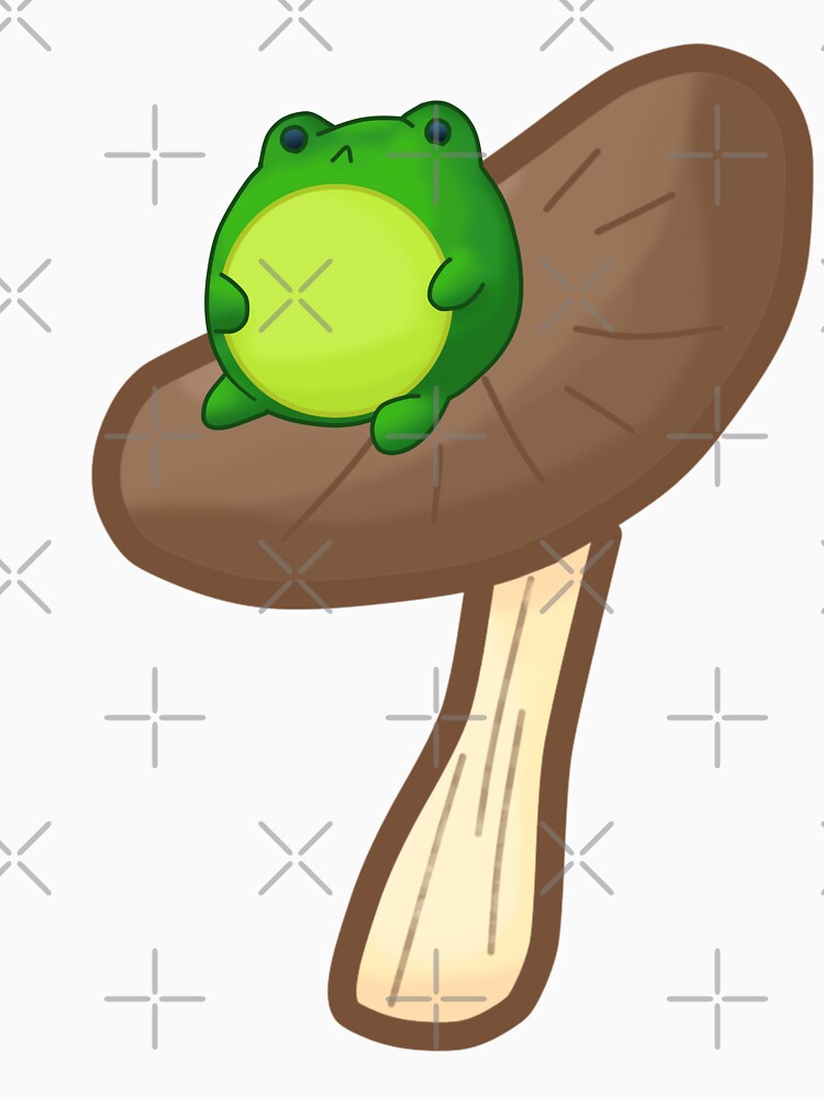 Frog On Brown Mushroom by Cutsiecottage