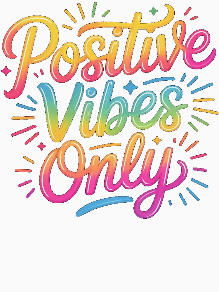 Positive Vibes Only – Colorful Typography Quote by positive vibes