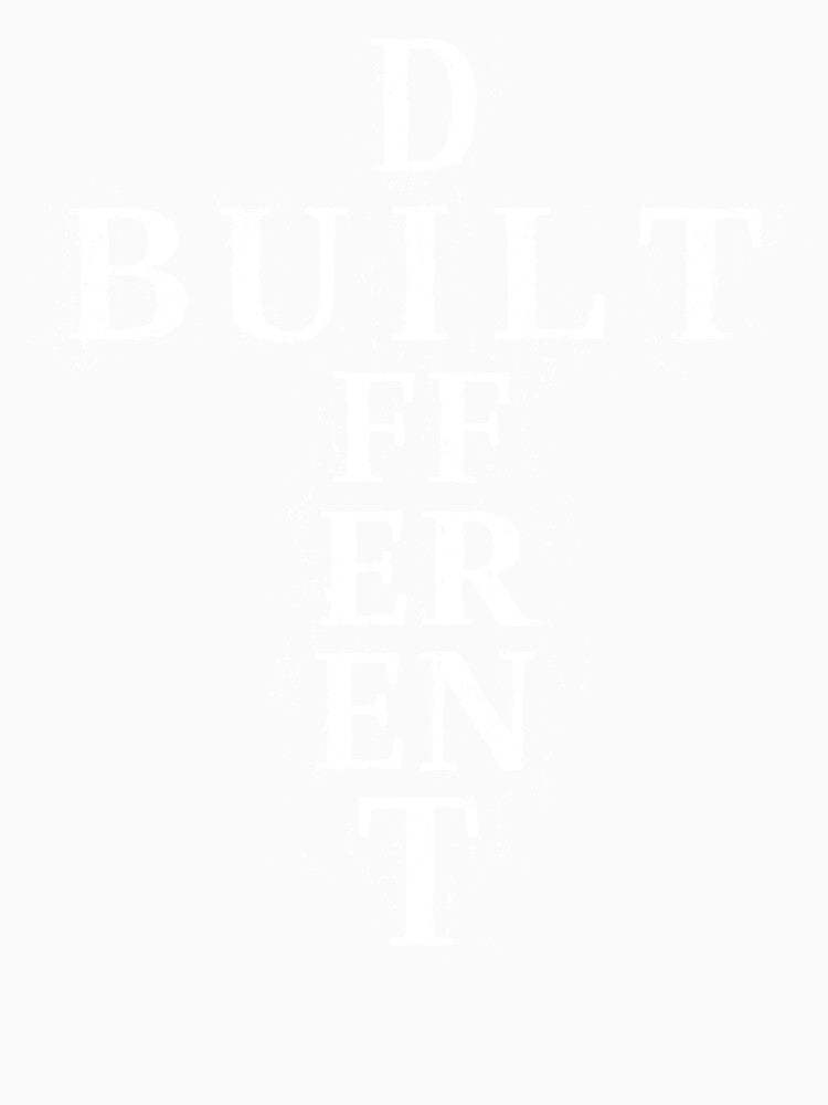 Built Different Christian Cross Typography Design by margamPagenberg