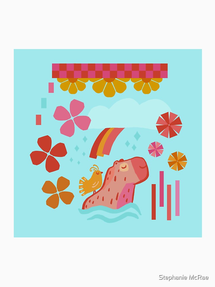 Capybara, Bird and Flowers by Stephanie McRae