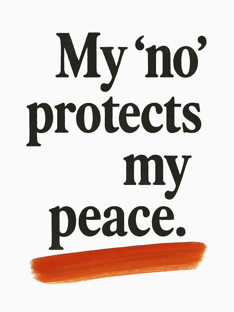 My “No” Protects My Peace — Empowering Minimalist Quote by Ombrya