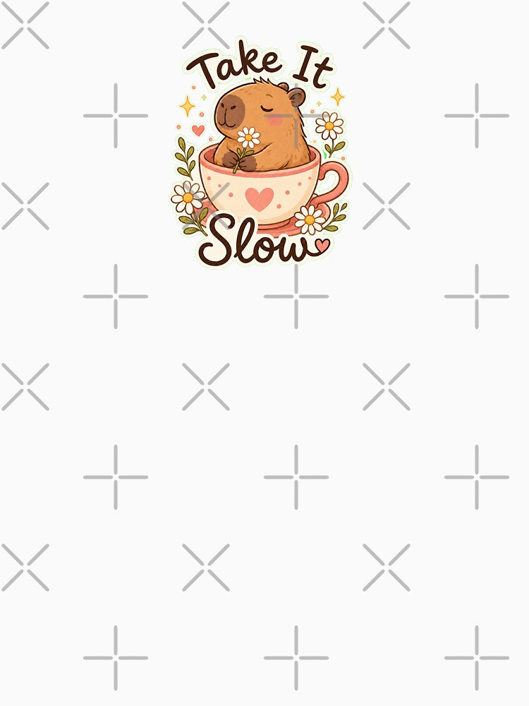 Cute Capybara Take It Slow Self Care Sticker by Cascio311