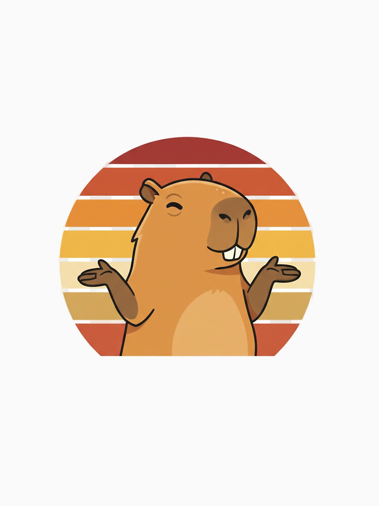Don't Worry Be Capy - Retro Sunset Capybara Design by Merchifyme2000