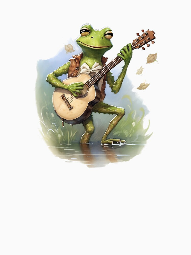 Frog playing guitar in the water by Remek-Design