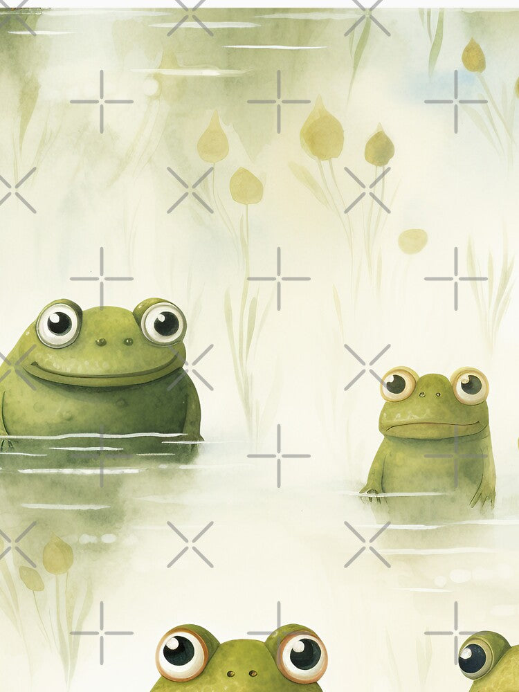 Watercolor Cute Frogs by VintageFlorals