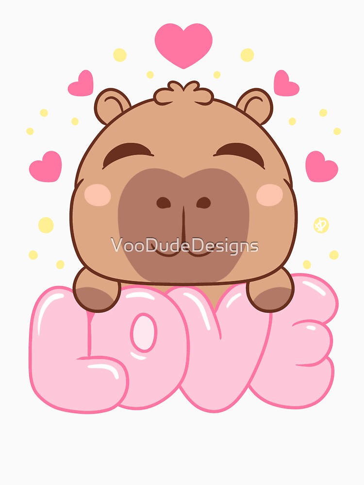 Cute Capybara Love Illustration by VooDudeDesigns