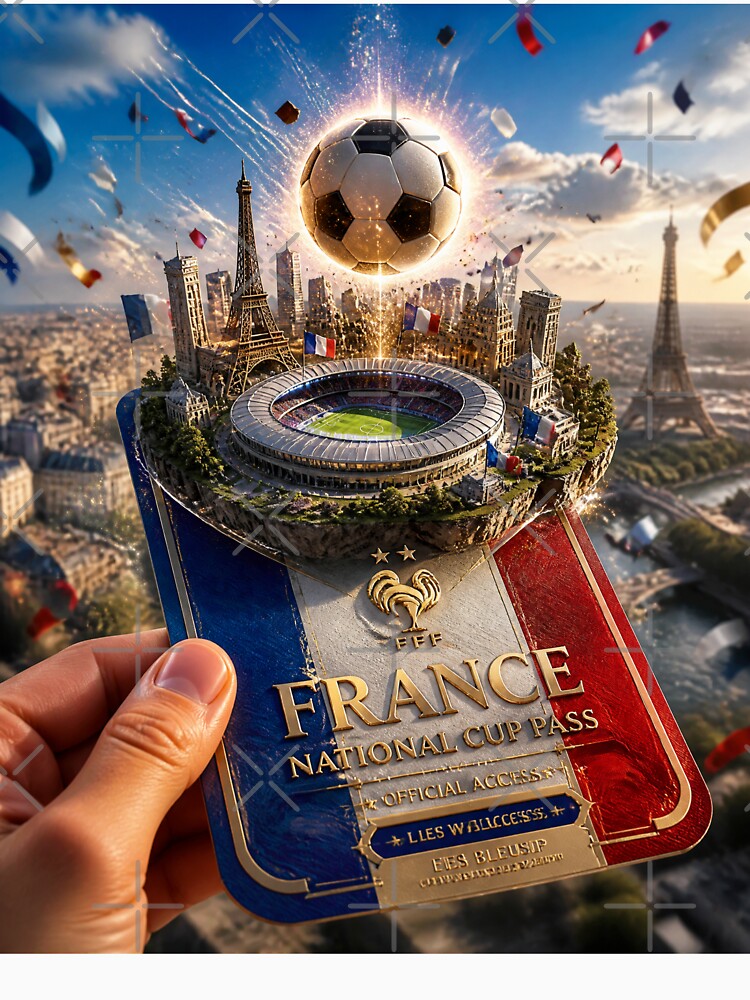 France Football National Cup Pass 3D Soccer Fan Art by Dream Weave Studio