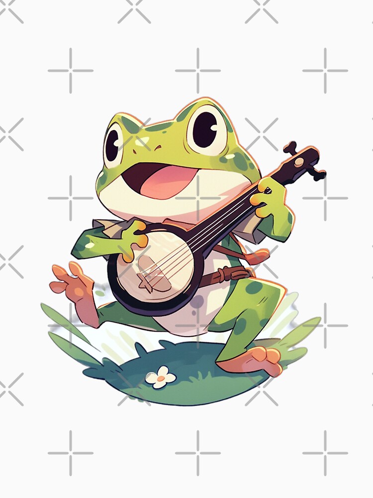 Frog playing a banjo by Daytalk