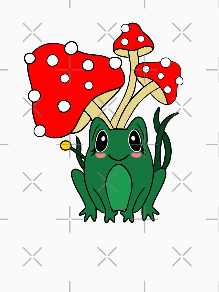 Cottagecore Frog And Mushrooms by Sartoris Art