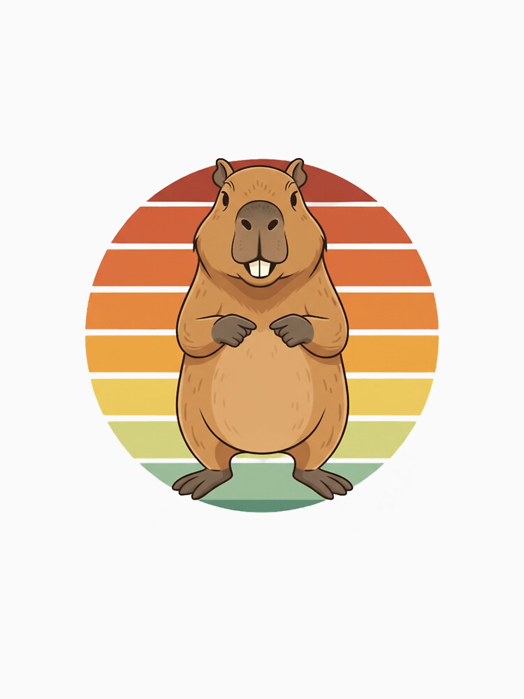 Don't Worry Be Capy - Chill Capybara Retro Sunset by Merchifyme2000