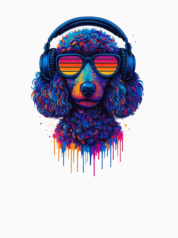 Neon Poodle Headphones by AlfeArts