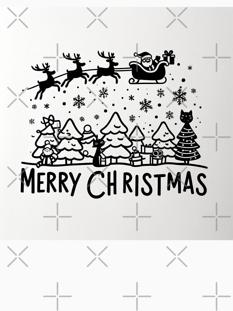 001 Merry Christmas in Black And White by Alexis Art Collection