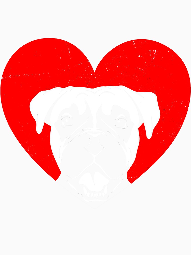 Valentines Day Retro Hearts Boxer Dog by linhchau98