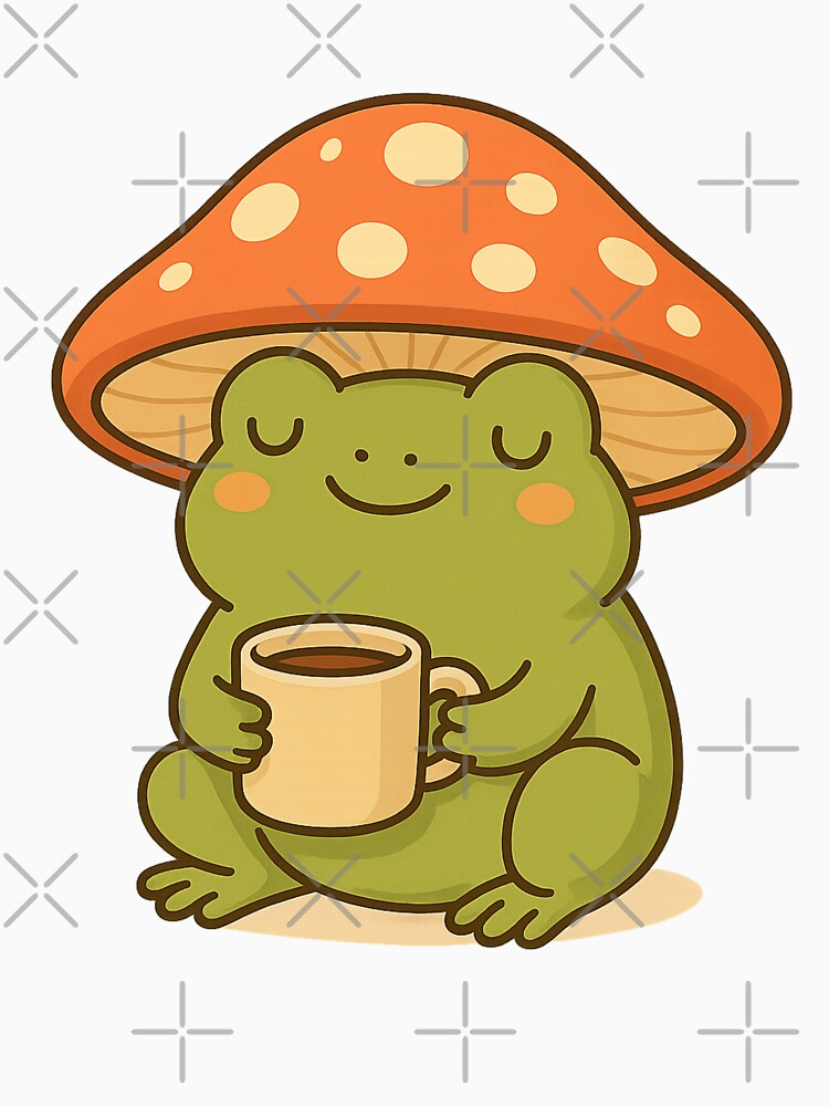 Cute Frog Sticker – Kawaii Cottagecore Frog Aesthetic Design by RouniBoutique