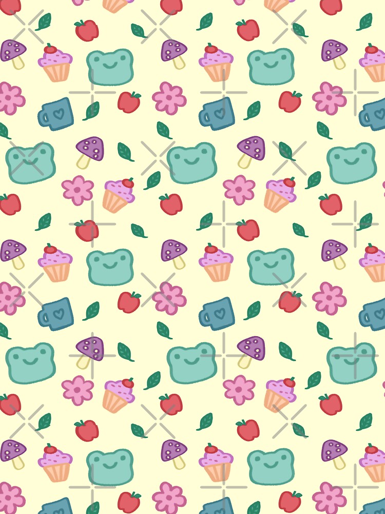yellow sweet moments froggy pattern by naanlin