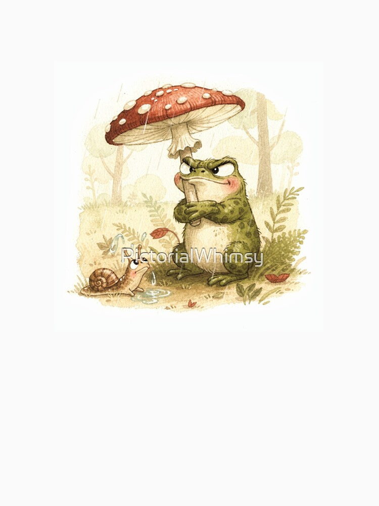 Grumpy Toad Won't Share His Mushroom Umbrella by PictorialWhimsy