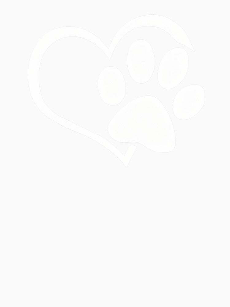 Dog Puppy Shirt - I Love Dogs Paw Print Heart Cute Women Men by OlyvieArt