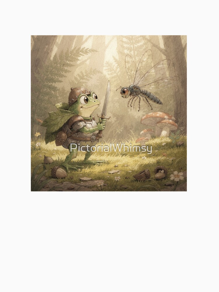 Frog Knight Acorn Armour Cottagecore Art by PictorialWhimsy