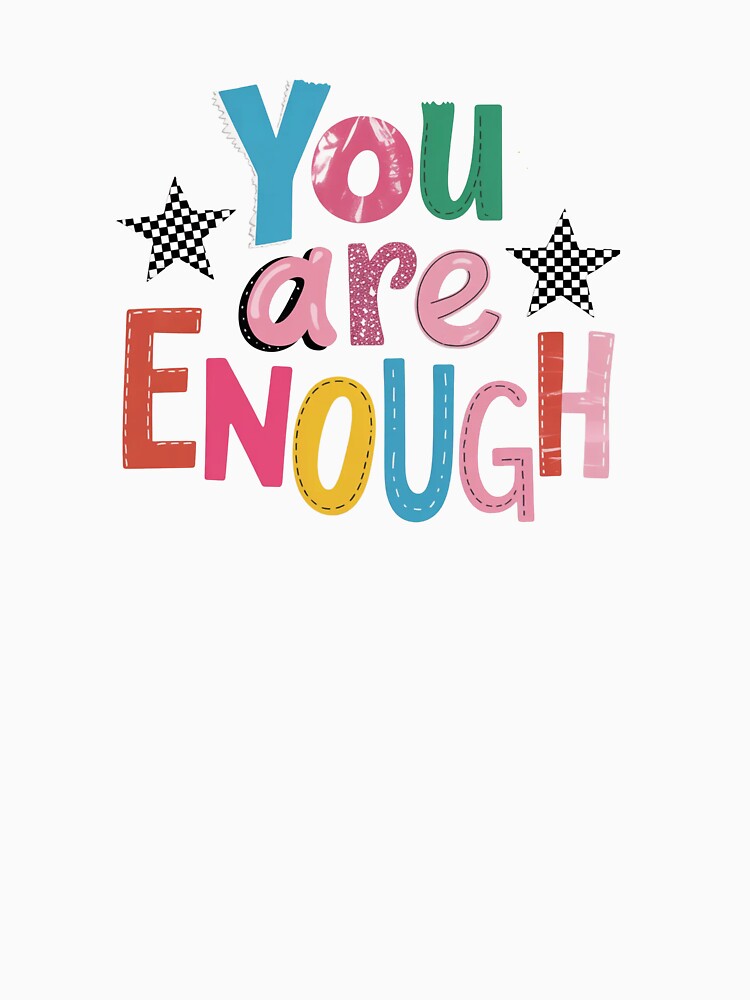 You Are Enough – Simple Motivational Quote Sticker by Suzy Perez Art