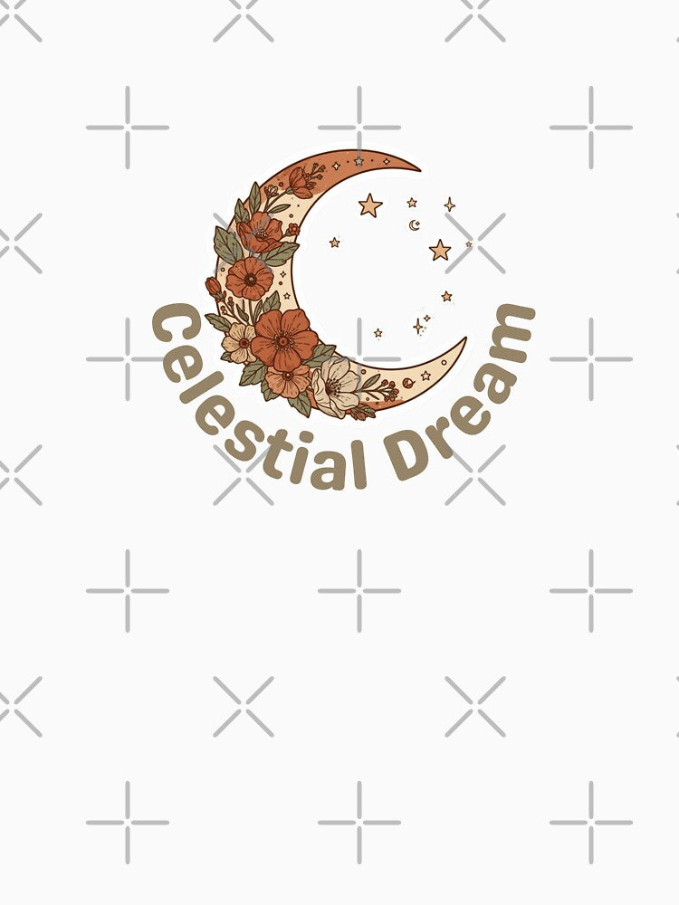 Boho Crescent Moon Floral Celestial Dream by Pamthedesigner