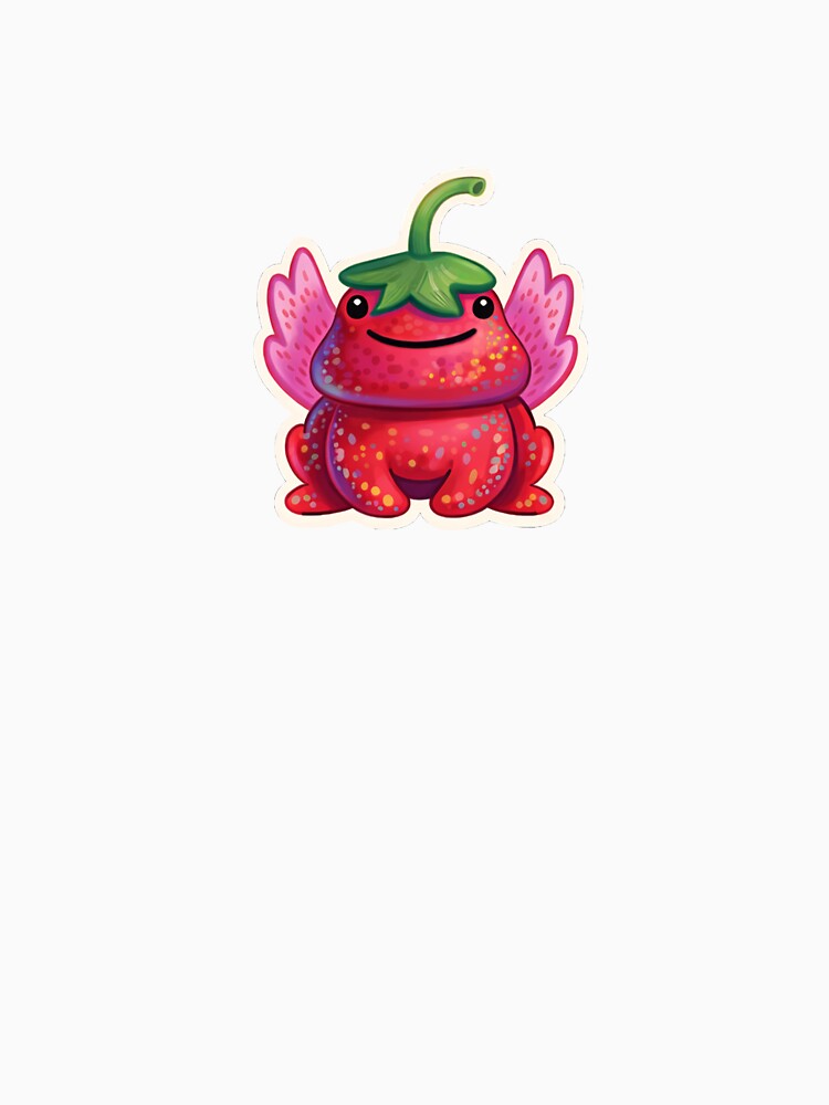 Cute Strawberry Frog  Cottagecore Kawaii Animal by FaliushART