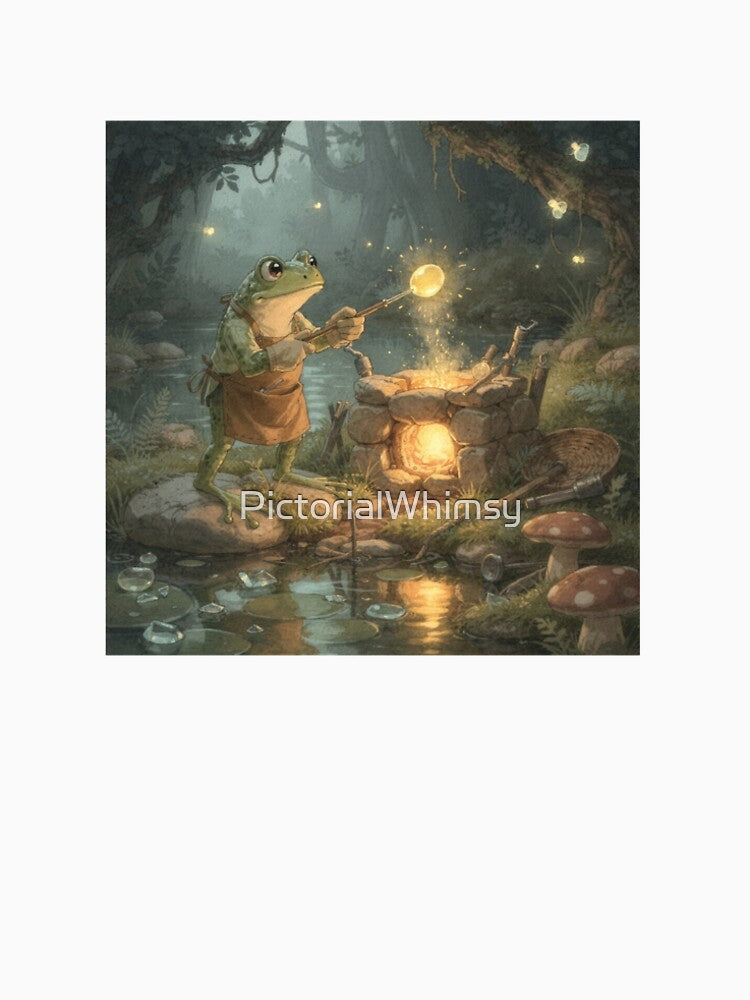Frog Glassblower Shaping a Dewdrop Bauble by PictorialWhimsy
