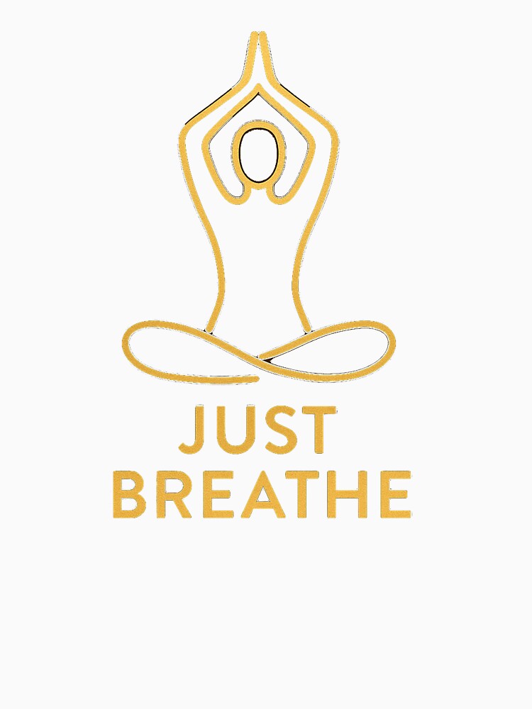 Just Breathe – Golden Meditating Pose Minimal Zen by Kalpa