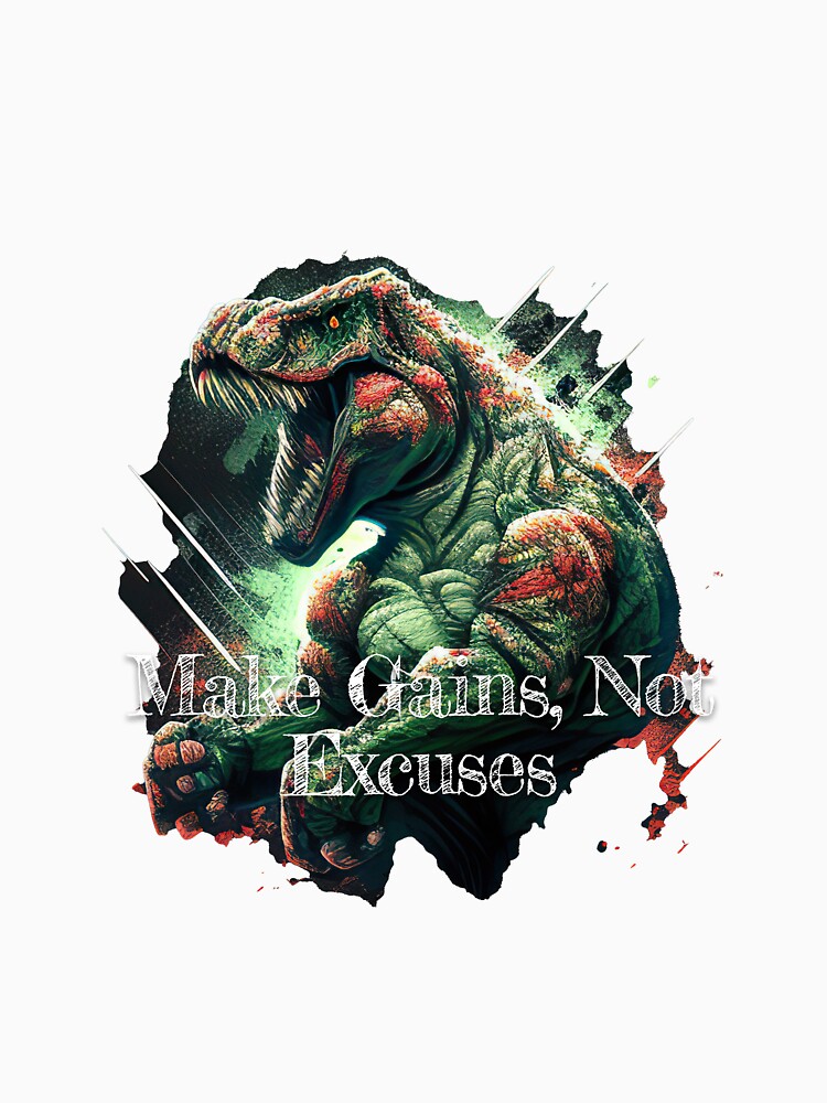 Make Gains, Not ExcusesDesignBodybuilding Fitness Gym Workout Exercise Merch Print Design by tengamerx
