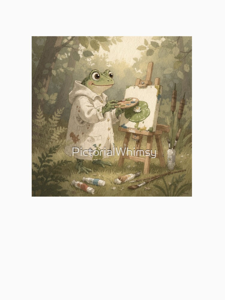 Frog Painter at a Tiny Lily-Pad Easel by PictorialWhimsy