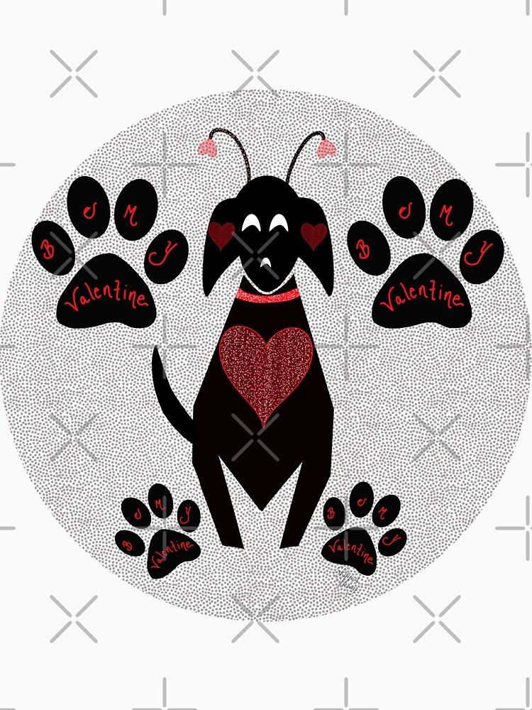 Mid-Century Modern Funny Valentine Dog Pattern by Old Urban Farmhouse Design Studio