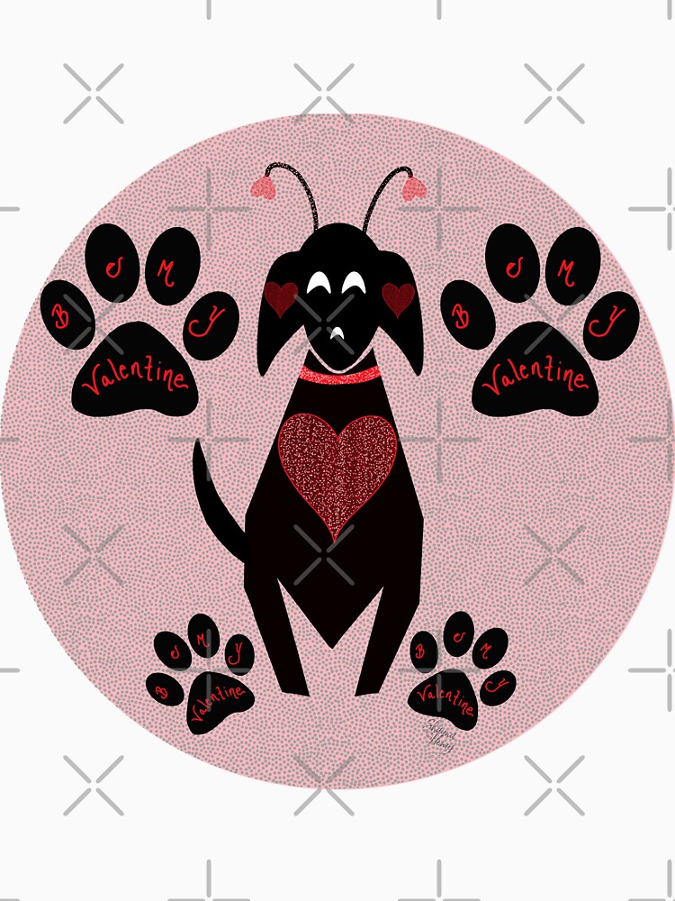 Mid-Century Modern Funny Valentine Dog Pattern - Pink by Old Urban Farmhouse Design Studio