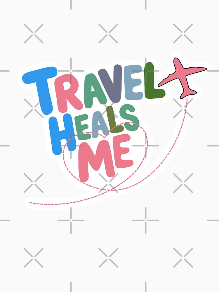 Travel Heals Me – Cute Travel Quote with Airplane | Inspirational Travel Design by PTMinimalShop