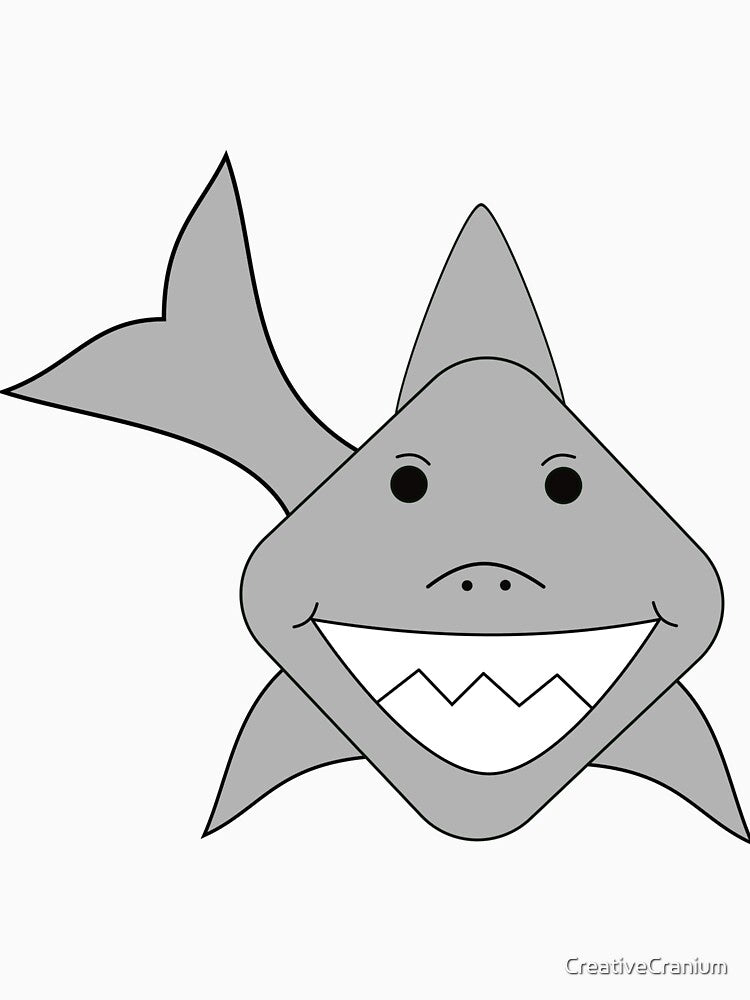 Cute Shark With A Precious Face Drawn in The Kawaii Style by CreativeCranium