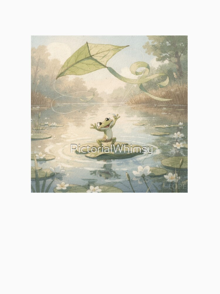 Frog Kite-Flyer on a Breezy Pond Morning by PictorialWhimsy