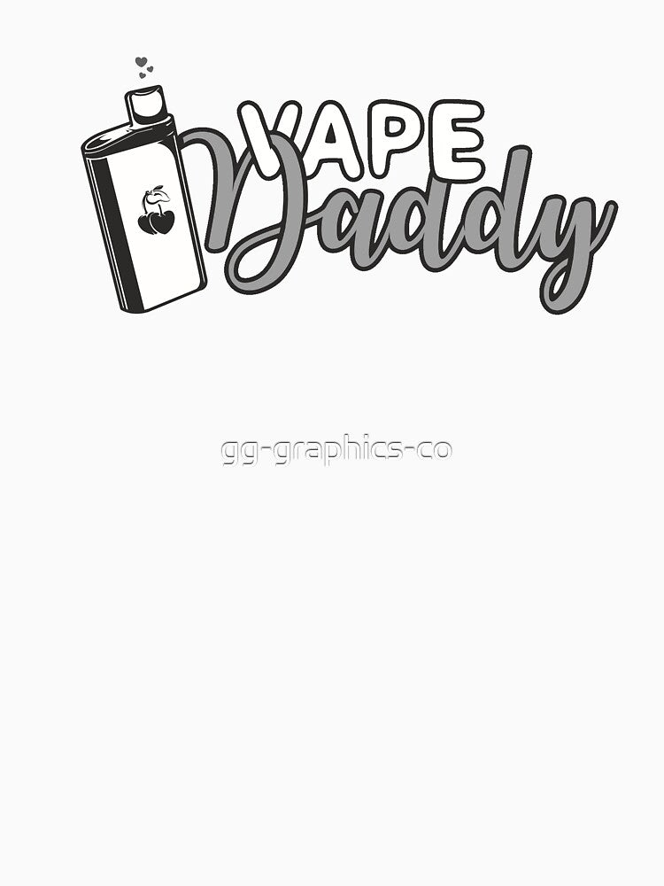 Vape Daddy, Vape & Smoke Lovers, Bold Vintage Lettering and Design by gg-graphics-co